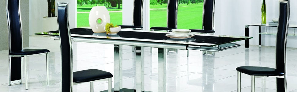 Black Glass Dining Table