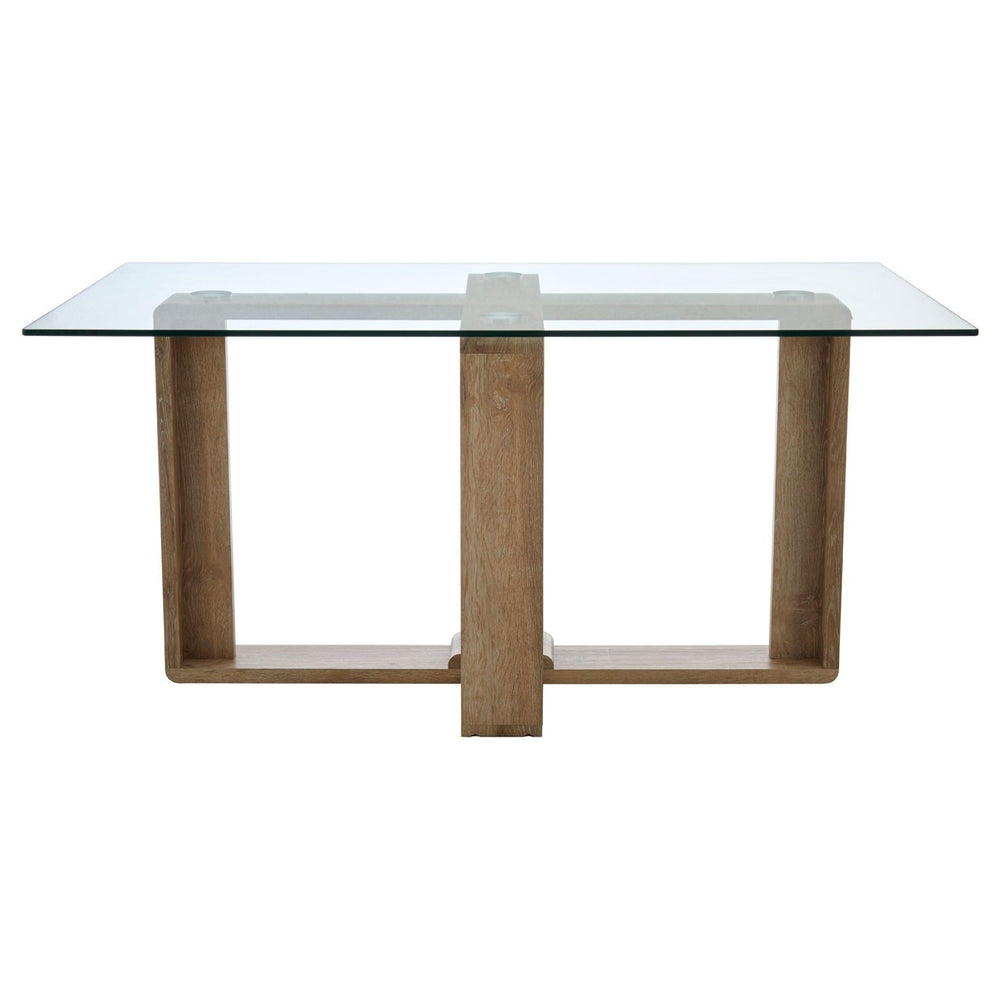 Albinia Clear Tempered Glass Dining Table