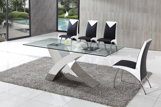 Brizoni Italian Design Glass Dining Table with Angel Dining Chairs