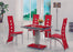 Gomaz Modern Glass Dining Table with Alison Dining Chairs