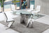 Plisset Glass Dining Table with White Amari Dining Chairs set