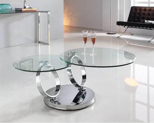 Magic Round Rotating Glass Coffee Table