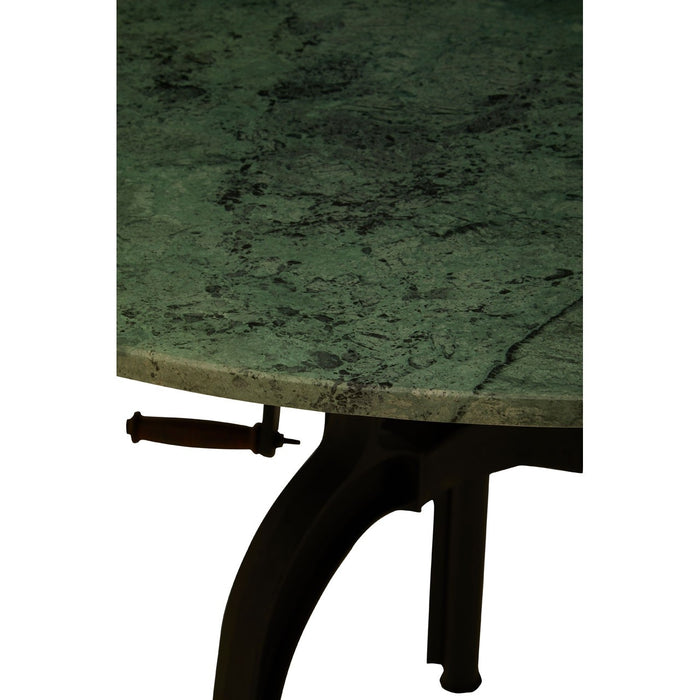 Abra 3 Leg Large Green Marble Iron Table