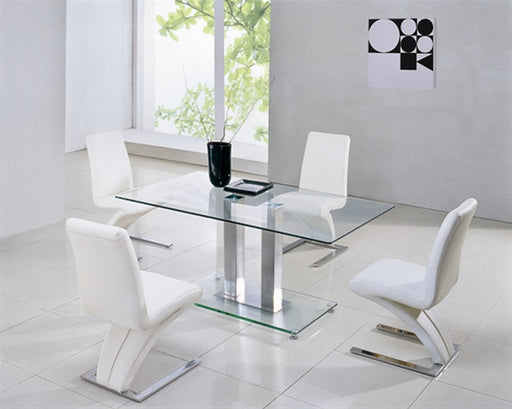 Alba Large Chrome Clear Glass Dining Table