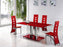 Alba Small Red Glass Dining Table with Alison Dining Chair