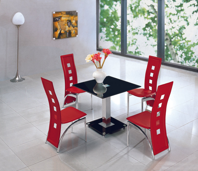 Alba Square Black Glass Dining Table with Alison Chairs