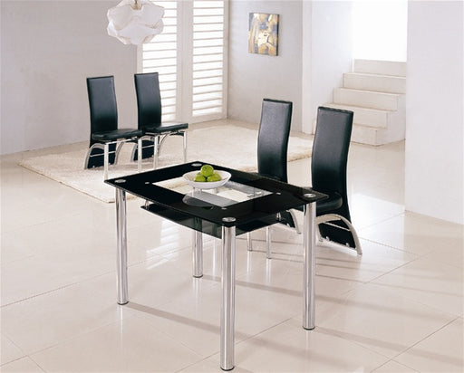 Atlanta Small Black Glass Dining Table and Ashley Chairs