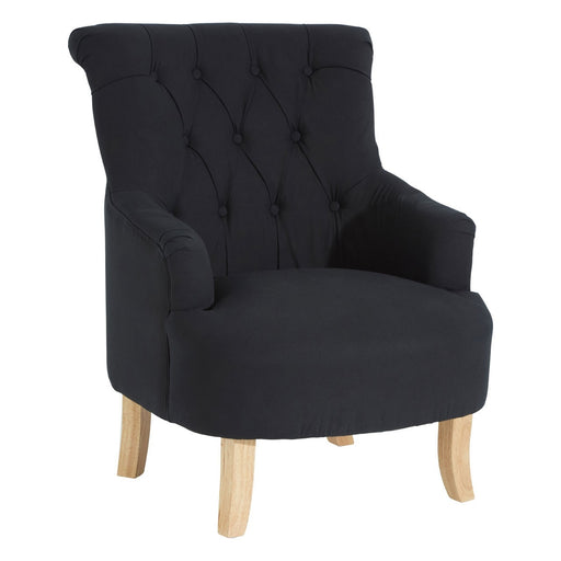August Linen Black Colour Armchair