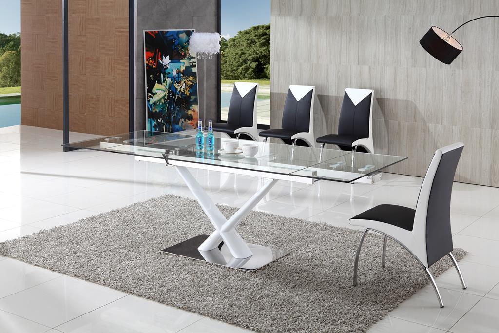 Axel Modern Glass Dining Table with Angel Chairs