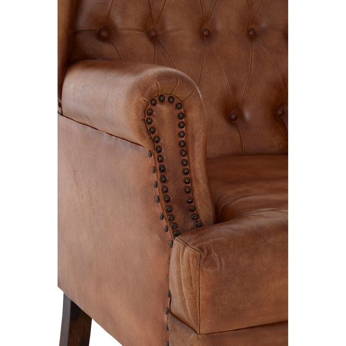 Brandi Light Brown Buttoned Armchair