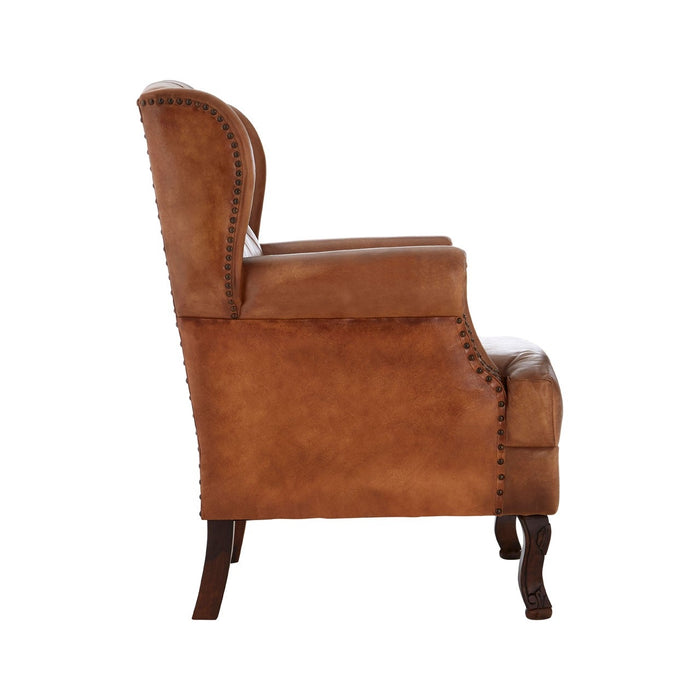 Brandi Light Brown Buttoned Armchair