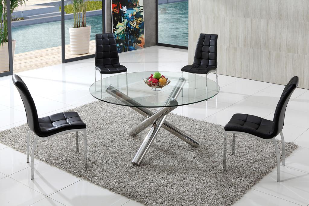 Branseo Glass Dining Table with Akira Chairs