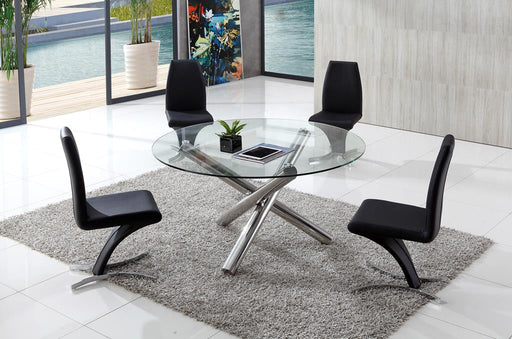 Branseo Round Glass Dining Table with Aldo Chairs