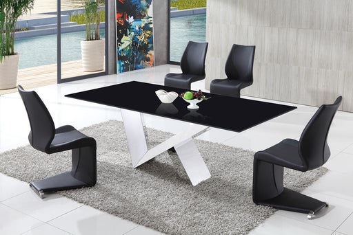 Carsen Small Glass Dining Table with Amrose Chairs