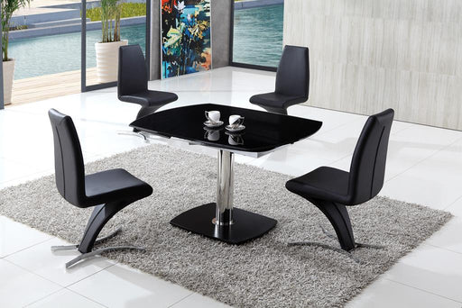 Cattalan Extendable Glass Dining Table with Aldo Dining Chairs Set