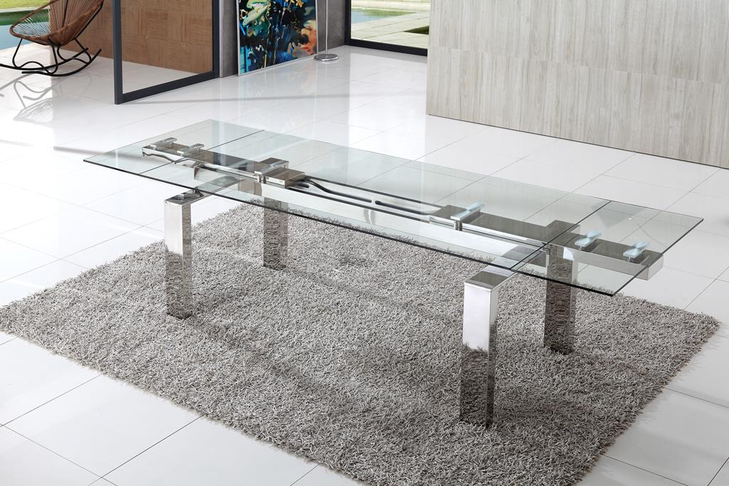 Cosmic Extending Glass Dining Table