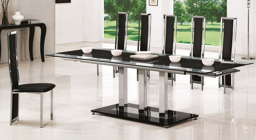 Dakota Extendable Glass Dining Table with Armalia Dining Chairs