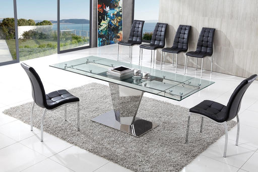 Dome Glass Top Dining Table with Akira Dining Chairs