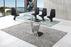 Dome Chrome Glass Dining Table with Aldo Chairs