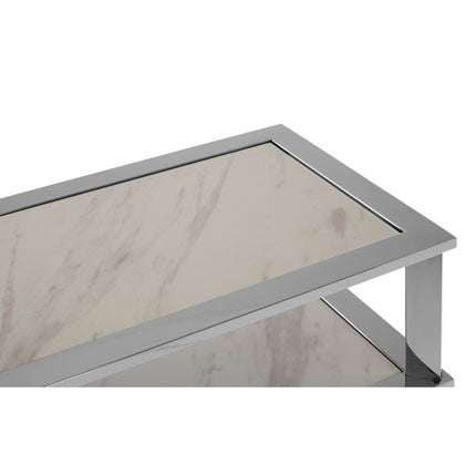 Donisha Mirrored Silver Finish Console Table