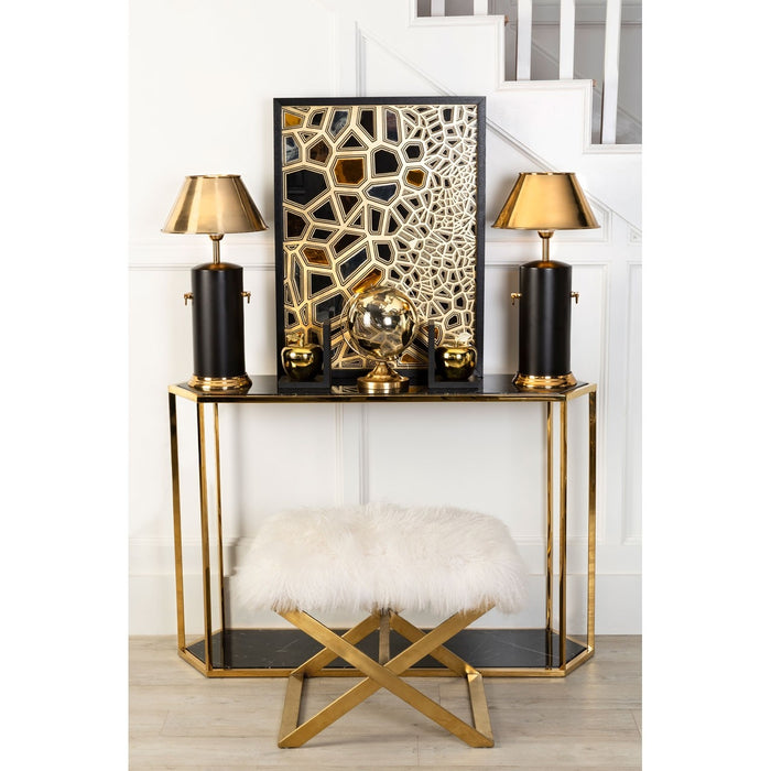 Donnie Black Marble Console Table