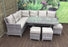 Ely Rattan Cube Corner Dining Sofa Set Grey Weave or Natural Weave