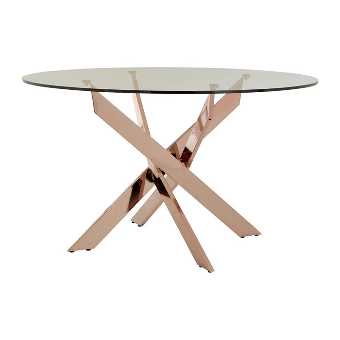 Gino Intersected Rose Gold Dining Table