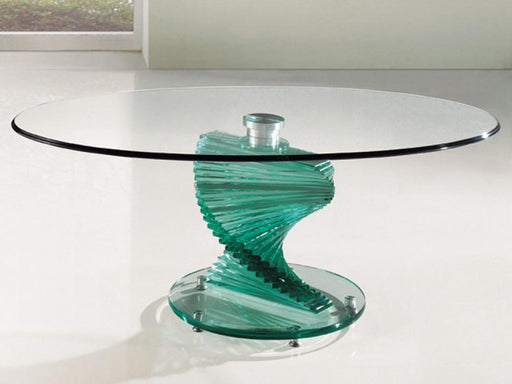 Modern Swirl Clear or Smoke Glass Coffee Table