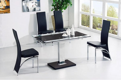 Gomaz Black Extendable Glass Dining Table