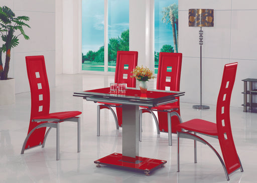 Gomaz Modern Glass Dining Table with Alison Dining Chairs