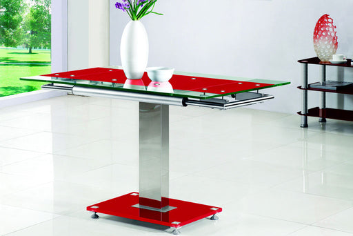 Gomaz Red Extendable Glass Dining Table