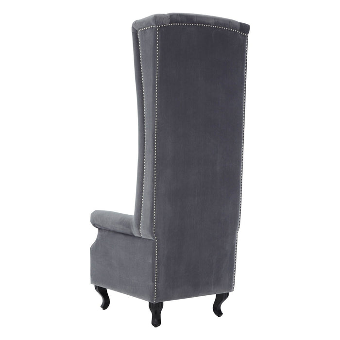 Jacob Grey Velvet Tall Porter Chair