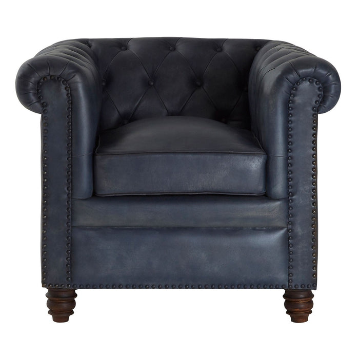 Love Blue Leather Armchair