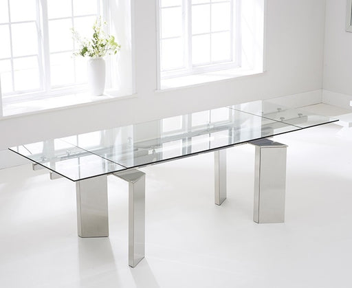 Manhattan Extending Clear Glass Dining Table