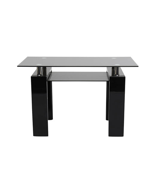 Paris Black Glass and Black Gloss Dining Table