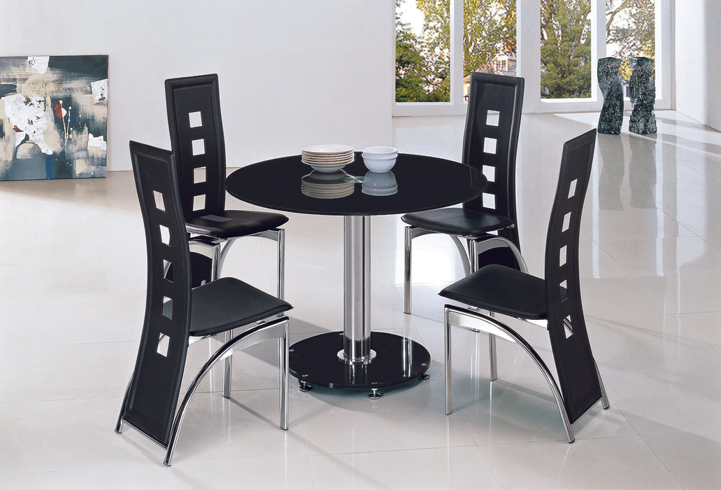 Planet Black Round Glass Dining Table