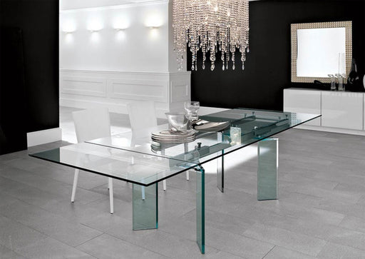 Modern Extending Tower Glass Dining Table