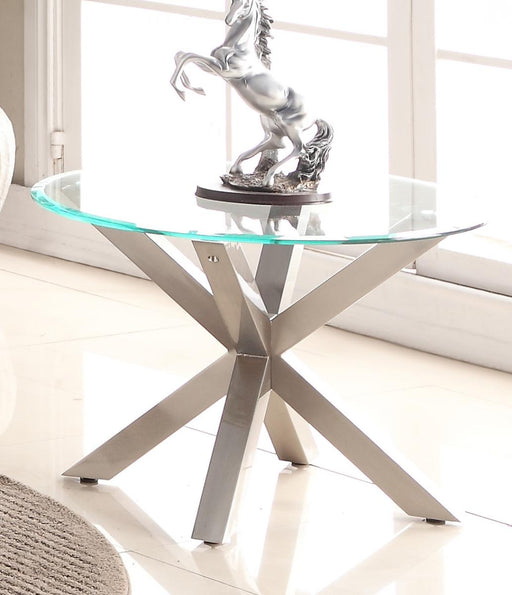 Spider Round Coffee Table with Brushed Stainless Steel