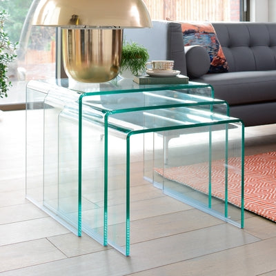 Black/Clear Glass Nest Coffee Table