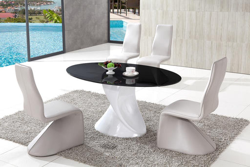 Orbital Smoked/Black Glass Dining Table with Armani Dining Chairs