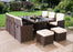 Outdoor Rattan Garden Furniture 11 PCS Cube Dining Table & Chairs Set