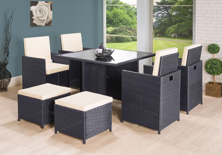 Cube rattan garden furniture set chairs sofa table outdoor patio wicker 8 seater store
