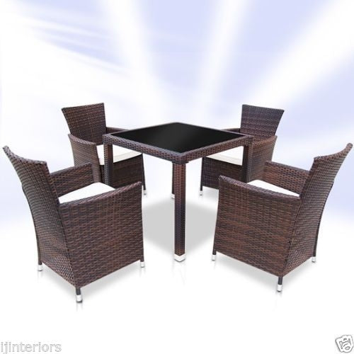 Franco Rattan Outdoor Garden Furniture Cube Patio Wicker 4 Seater Set