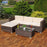 Rattan Garden Furniture Set Corner Sofa Lounger Table Outdoor Patio Conservatory
