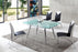 Samurai Frosted Glass Dining Table with Angel Dining Chairs