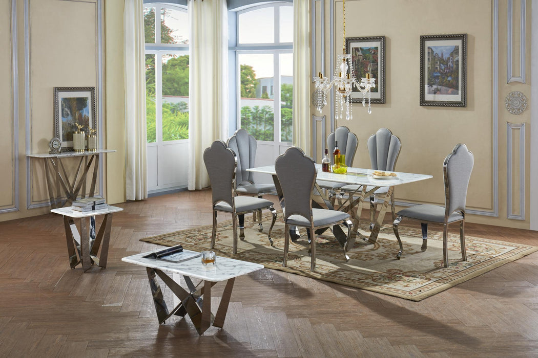 Venice Marble Top Dining Table Glass Vault Furniture