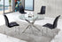 Schneider Modern Glass Dining Table with Akira Dining Chairs