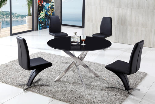 Schneider Round Glass Dining Table with Aldo Chairs