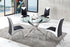 Schneider Round Glass Dining Table with Angel Dining Chairs