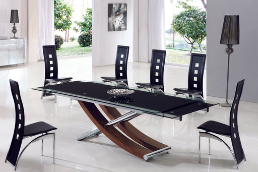 Skorpio Extending Glass Dining Table with  Alison Chairs